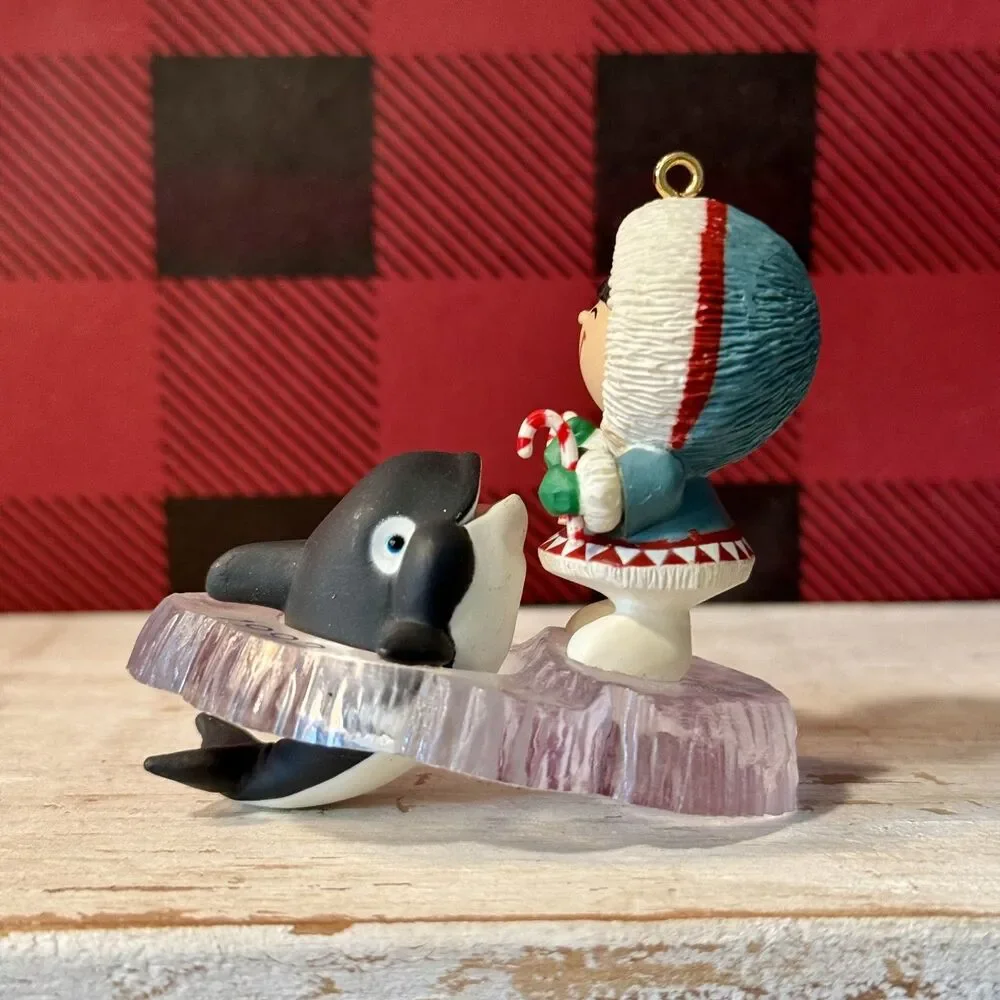 1992 Hallmark Frosty Friends #13 Christmas Keepsake Ornament | Eskimo Orca Whale